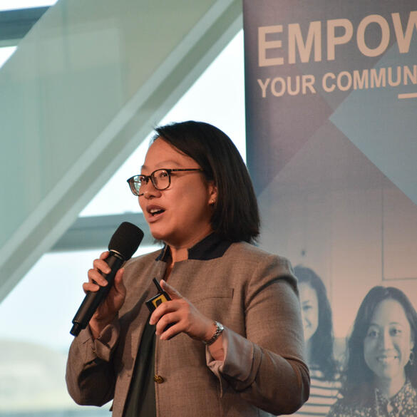 Yuh Wen speaks at the 2018 CDI Symposium.